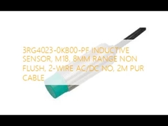 3RG4023-0KB00-PF SENSOR INDUKTIF, M18, 8MM RANGE NON FLUSH, 2-WIRE AC/DC NO, 2M PUR CABLE