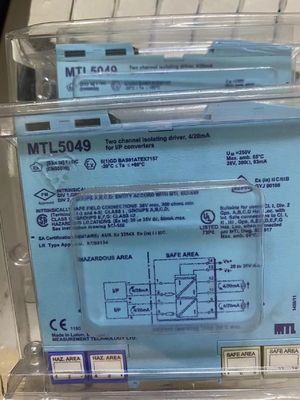 MTL5049 mengisolasi dan meneruskan dua sinyal 4/20mA dari pengontrol yang terletak di area aman ke dua beban yang terletak di area berbahaya.